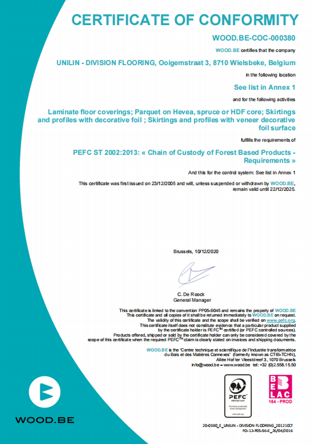 PEFC认证(三层实木复合地板）